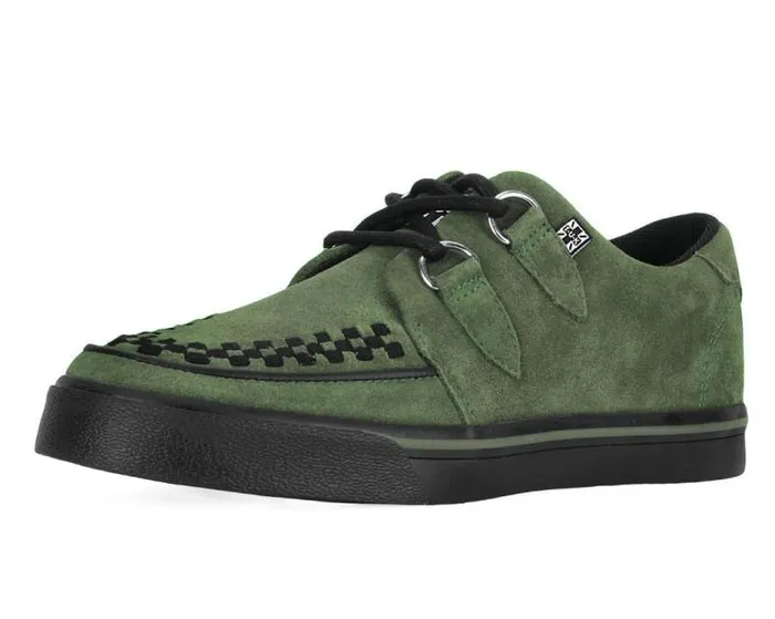 TUK Shoes Sneakers Women Olive Green Suede Creeper Sneaker