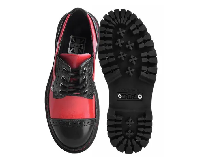 TUK Shoes Vegan Men Black and Red Double Decker Brogue TUK Shoes Vegan Men Black and Red Double Decker Brogue
