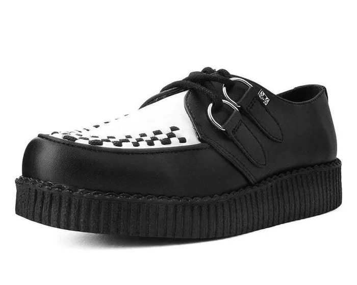 TUK Shoes Vegan Men Black and White Vegan TUKskin Viva II Creeper Shoe