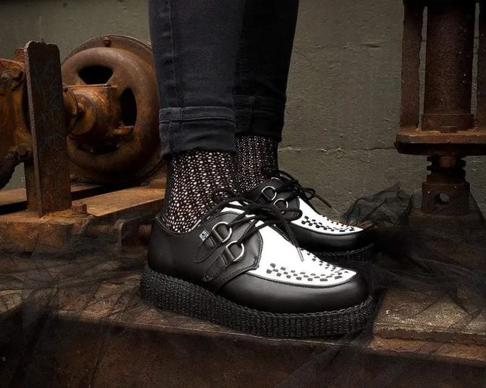 TUK Shoes Vegan Men Black and White Vegan TUKskin Viva II Creeper Shoe TUK Shoes Vegan Men Black and White Vegan TUKskin Viva II Creeper Shoe