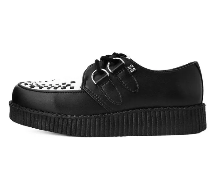 TUK Shoes Vegan Men Black and White Vegan TUKskin Viva II Creeper Shoe TUK Shoes Vegan Men Black and White Vegan TUKskin Viva II Creeper Shoe