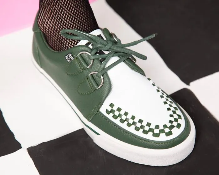 TUK Shoes Vegan Men Dark Cedar and White 2Ring Creeper Sneaker TUK Shoes Vegan Men Dark Cedar and White 2Ring Creeper Sneaker