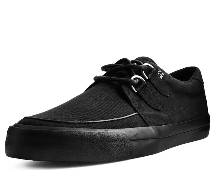 TUK Shoes Vegan Women Black Basic Twill DRing Vegan Sneakers