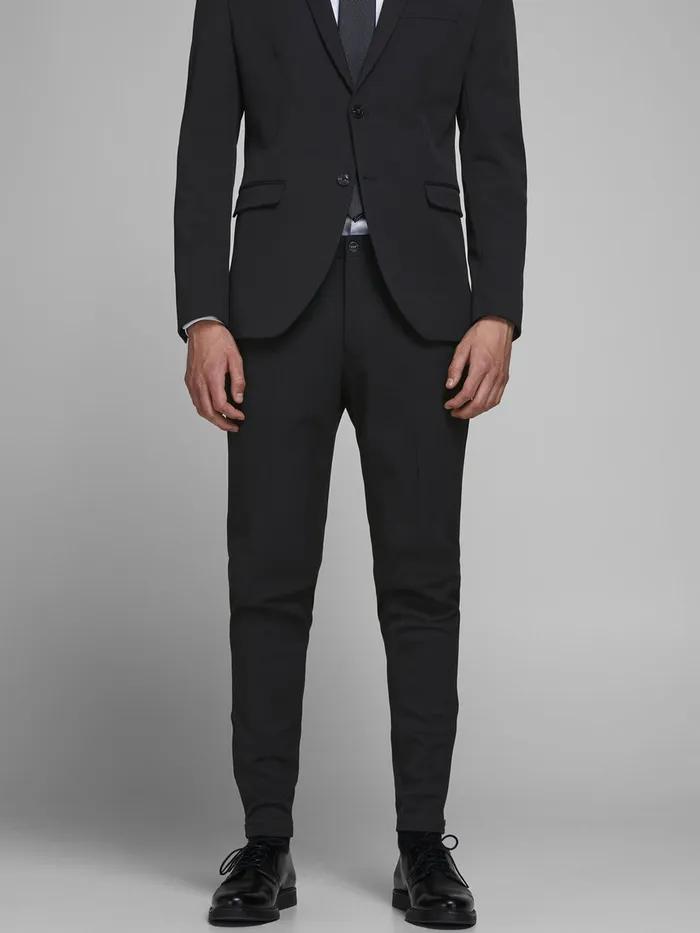 Tailoring JACK and JONES Mens COMFORT STRETCH TROUSERS Black Black