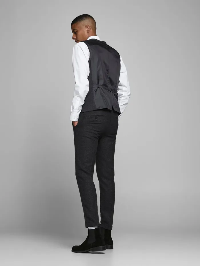 Tailoring JACK and JONES Mens FIVEBUTTON WAISTCOAT Grey Dark Grey