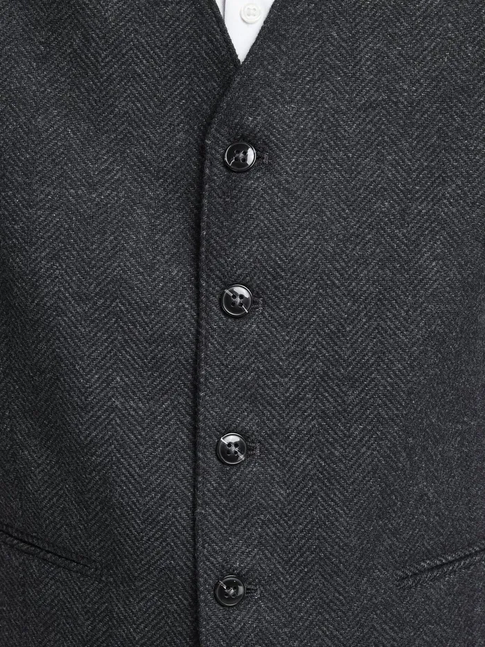 Tailoring JACK and JONES Mens FIVEBUTTON WAISTCOAT Grey Dark Grey