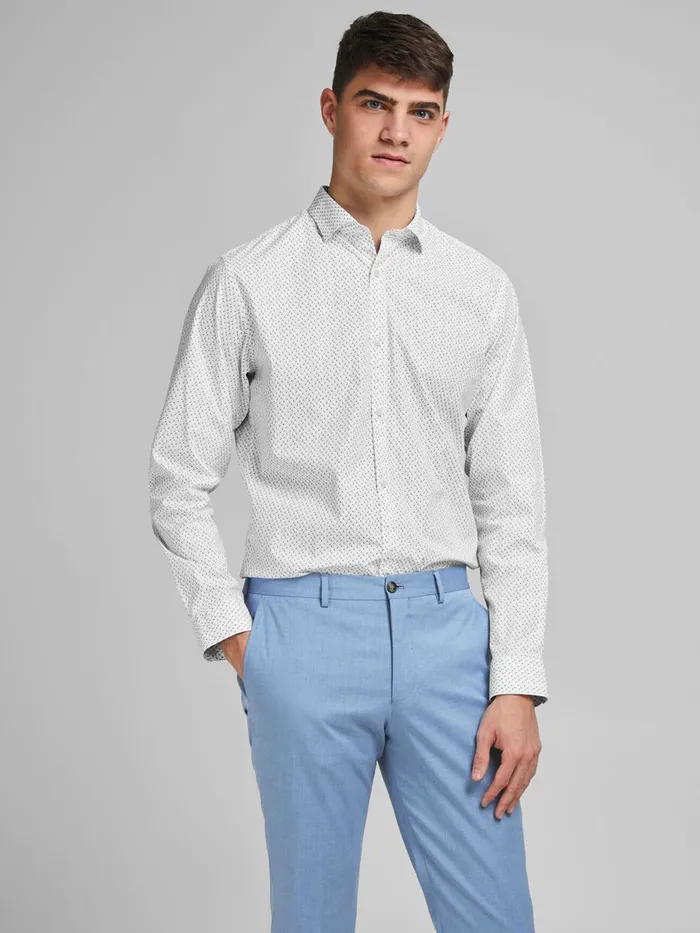Tailoring JACK and JONES Mens STRETCHY POPLIN SHIRT White White