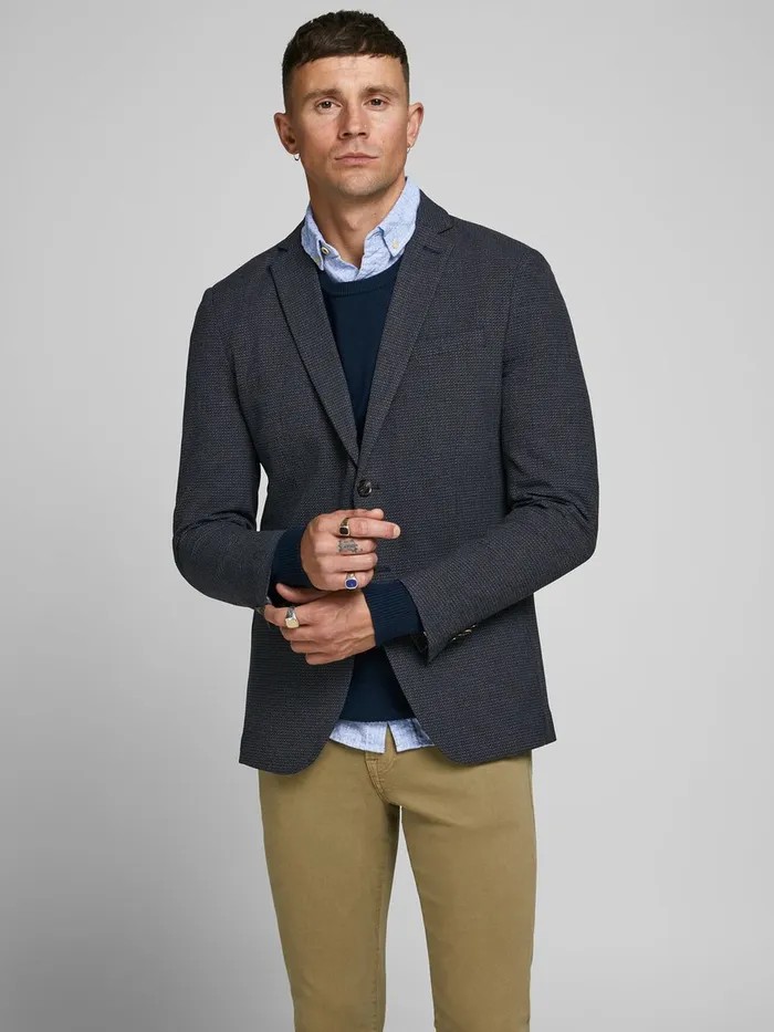 Tailoring JACK and JONES Mens SUPER SLIM FIT BLAZER Grey Sky Captain