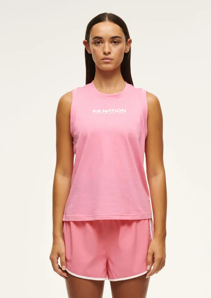 Tanks PE Nation Women SHUFFLE TANK IN PINK LEMONADE