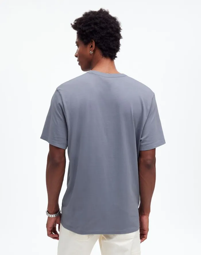Tees Men Madewell GarmentDyed Allday Crewneck Tee Ashen Blue