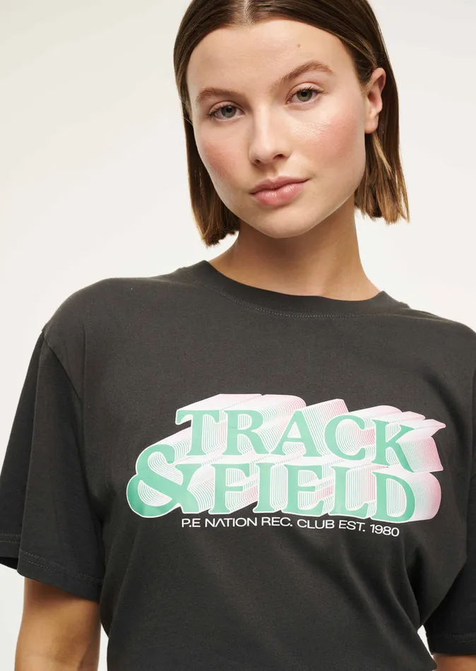 Tees Women PE Nation COUNTERPART TEE IN WASHED ASPHALT