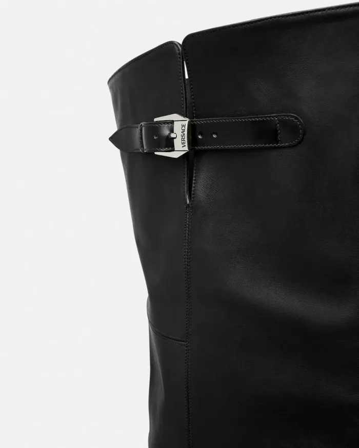 Texano ThighHigh Boots 40 Mm Black Men Versace Boots