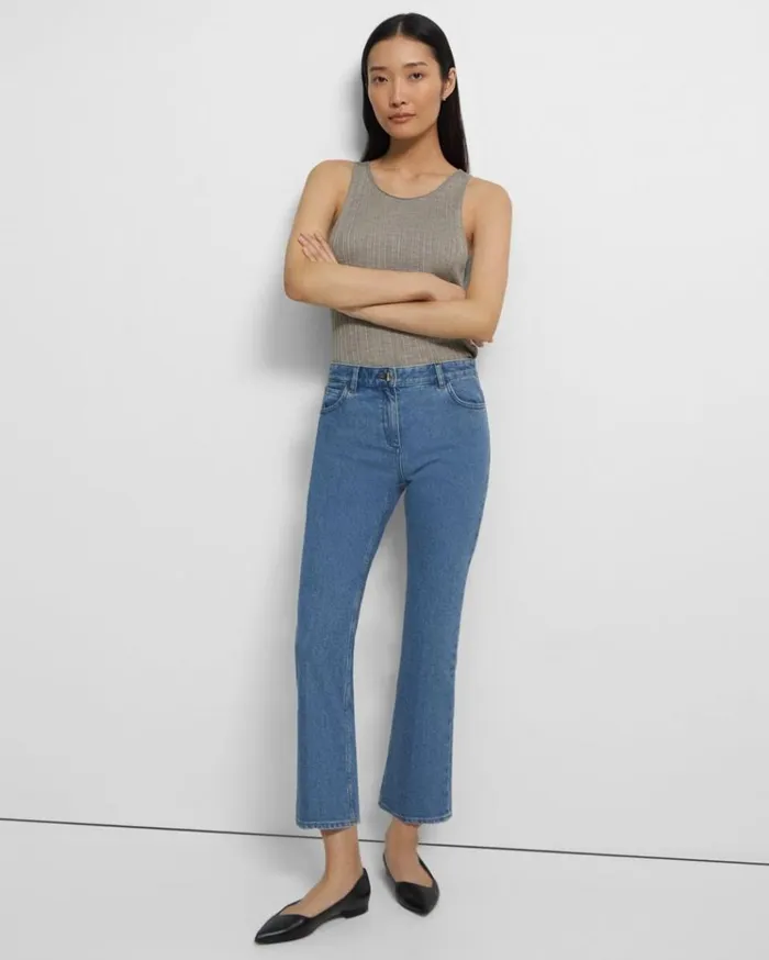 Theory 5Pocket Flare Jean In Washed Denim Washed Indigo Women Pants