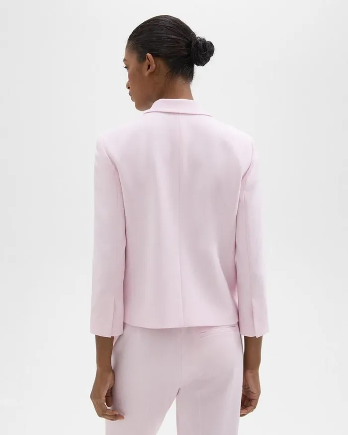 Theory Boxy Patch Pocket Blazer In Admiral Crepe Bloom Women Suits