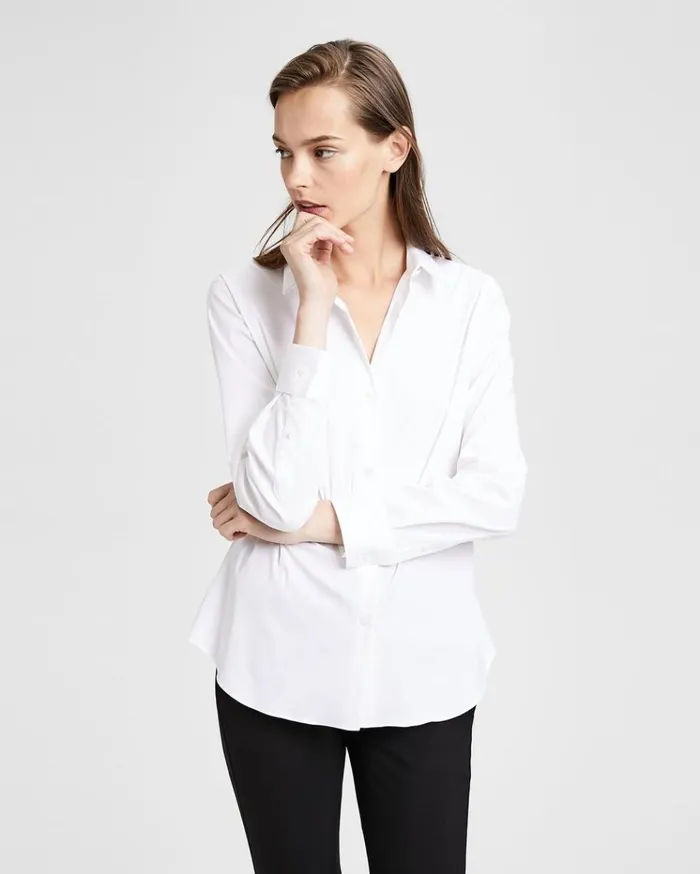 Theory Classic Shirt White Women Tops