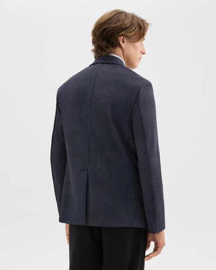 Theory Clinton Blazer In Herringbone Precision Ponte Baltic Melange Men Blazers Jackets Theory Clinton Blazer In Herringbone Precision Ponte Baltic Melange Men Blazers Jackets