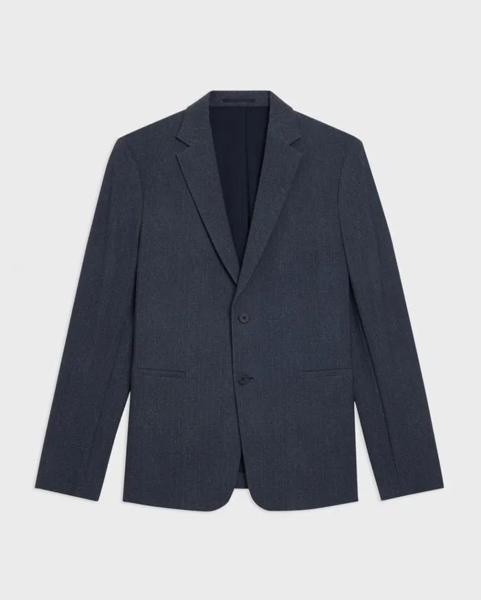 Theory Clinton Blazer In Herringbone Precision Ponte Baltic Melange Men Blazers Jackets Theory Clinton Blazer In Herringbone Precision Ponte Baltic Melange Men Blazers Jackets