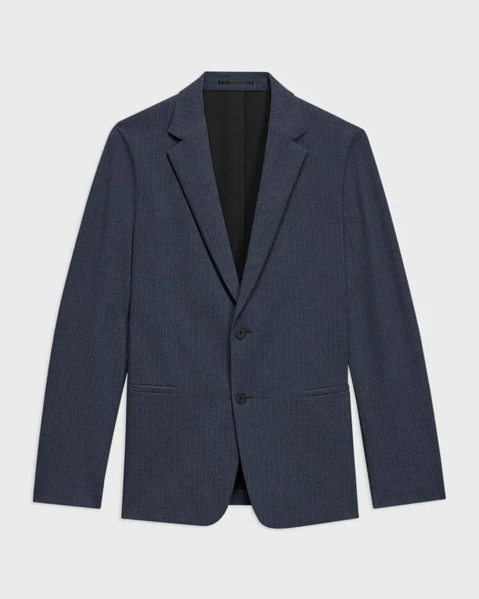 Theory Clinton Blazer In Herringbone Precision Ponte Baltic Melange Men Blazers Jackets Theory Clinton Blazer In Herringbone Precision Ponte Baltic Melange Men Blazers Jackets