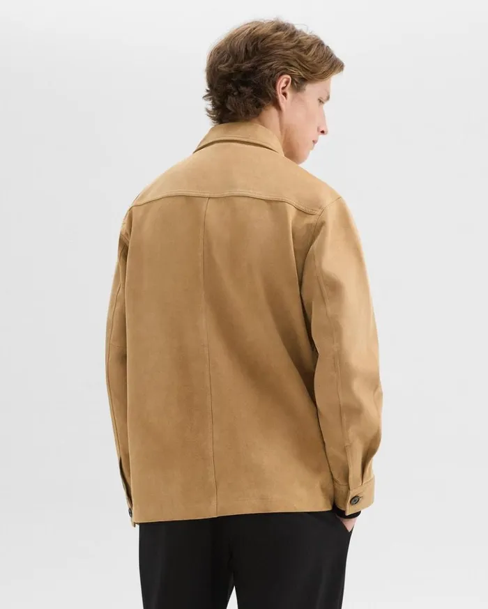 Theory Closson Military Jacket In Suede New Camel Men Outerwear Theory Closson Military Jacket In Suede New Camel Men Outerwear