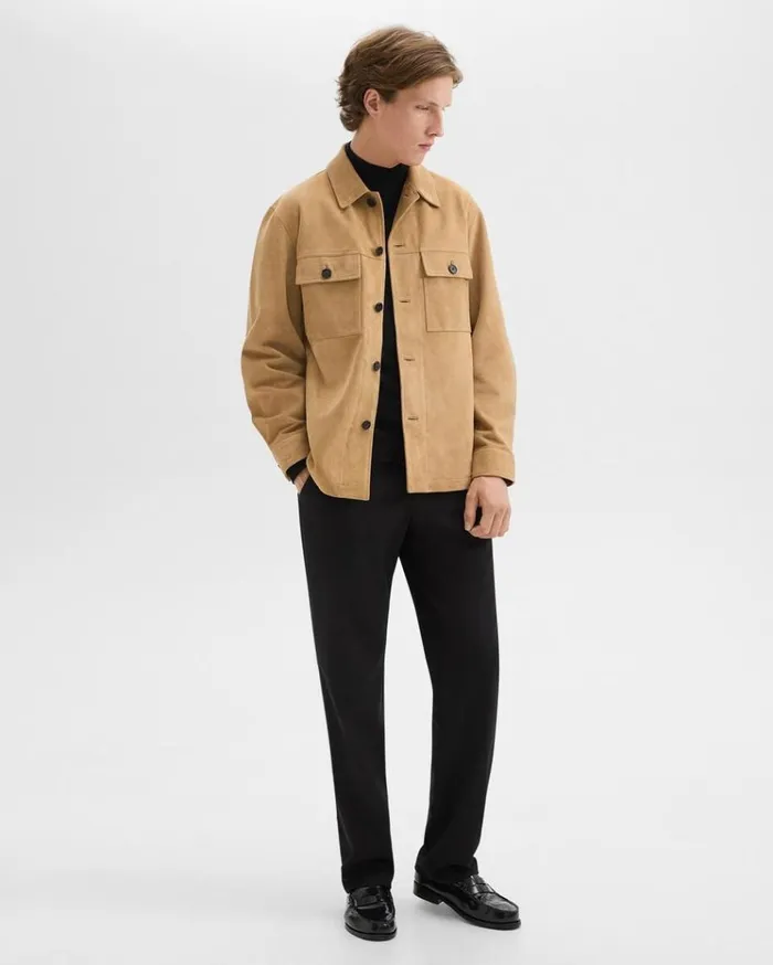 Theory Closson Military Jacket In Suede New Camel Men Outerwear Theory Closson Military Jacket In Suede New Camel Men Outerwear