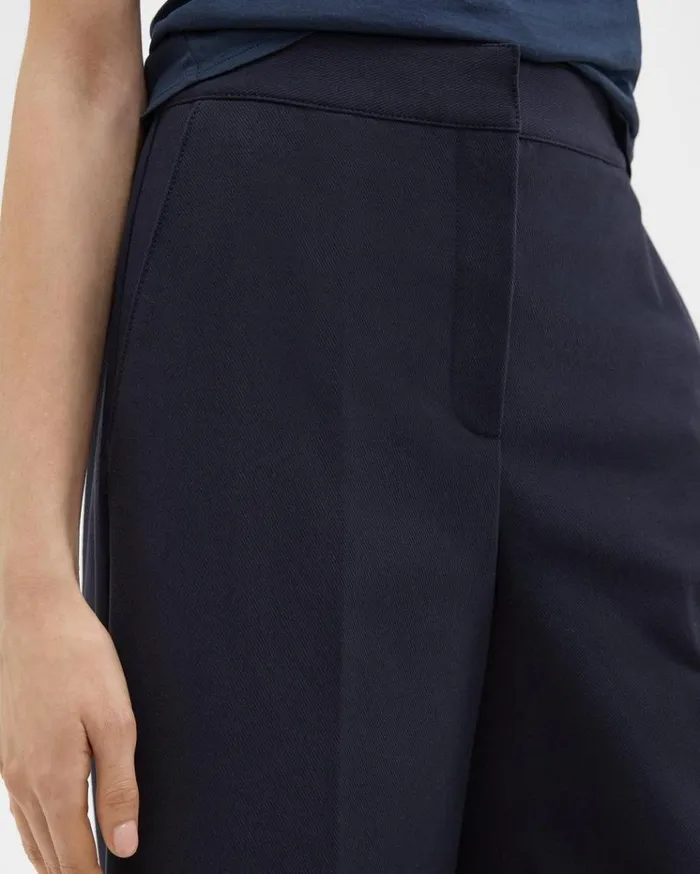 Theory Cropped WideLeg Pant In Neoteric Twill Dark Navy Women Pants Theory Cropped WideLeg Pant In Neoteric Twill Dark Navy Women Pants
