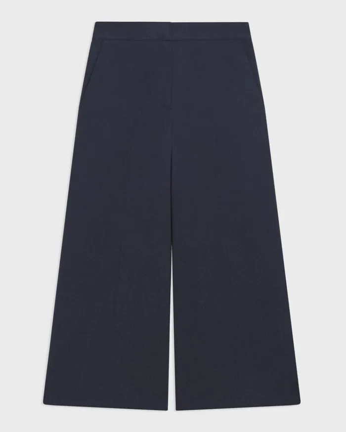 Theory Cropped WideLeg Pant In Neoteric Twill Dark Navy Women Pants Theory Cropped WideLeg Pant In Neoteric Twill Dark Navy Women Pants