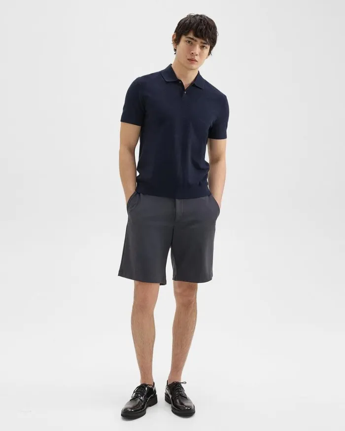 Theory Curtis 9 Drawstring Short In Precision Ponte Basalt Men Shorts