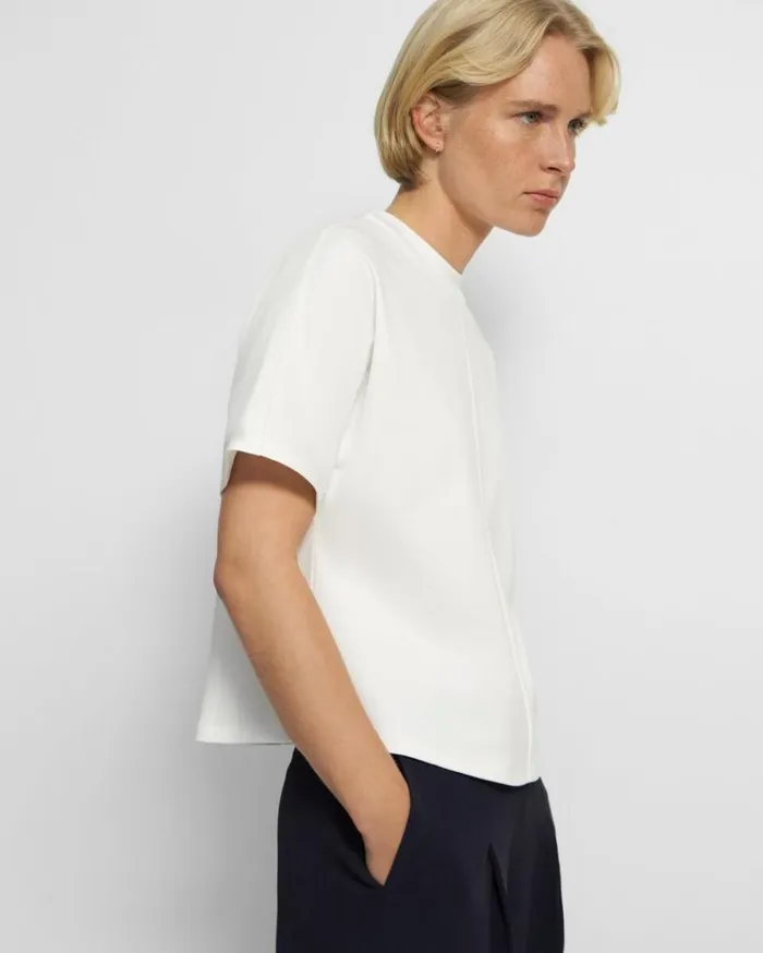Theory Dolman Sleeve Tee In Cotton Jersey White Women TShirts Tank Tops
