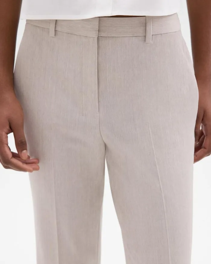 Theory Flared Pant In Good Wool Sand Melange Women Pants
