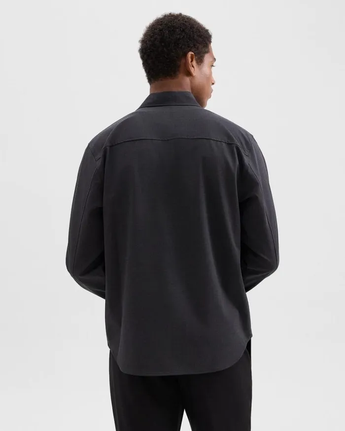 Theory Garvin Shirt Jacket In Stretch Wool Dark Charcoal Men Blazers Jackets Theory Garvin Shirt Jacket In Stretch Wool Dark Charcoal Men Blazers Jackets