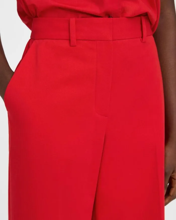 Theory HighWaist WideLeg Pant In Stretch Cotton Twill Grenadine Women Pants Theory HighWaist WideLeg Pant In Stretch Cotton Twill Grenadine Women Pants