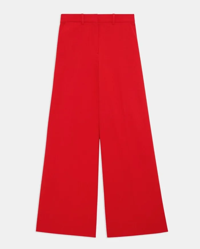 Theory HighWaist WideLeg Pant In Stretch Cotton Twill Grenadine Women Pants Theory HighWaist WideLeg Pant In Stretch Cotton Twill Grenadine Women Pants
