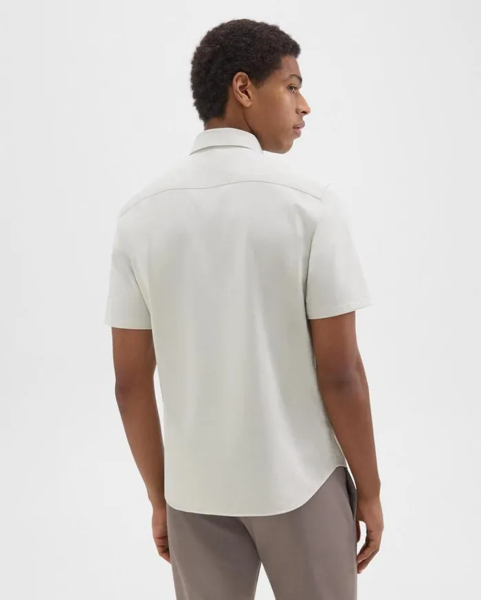Theory Irving ShortSleeve Shirt In Structure Knit Limestone Men Shirts Theory Irving ShortSleeve Shirt In Structure Knit Limestone Men Shirts
