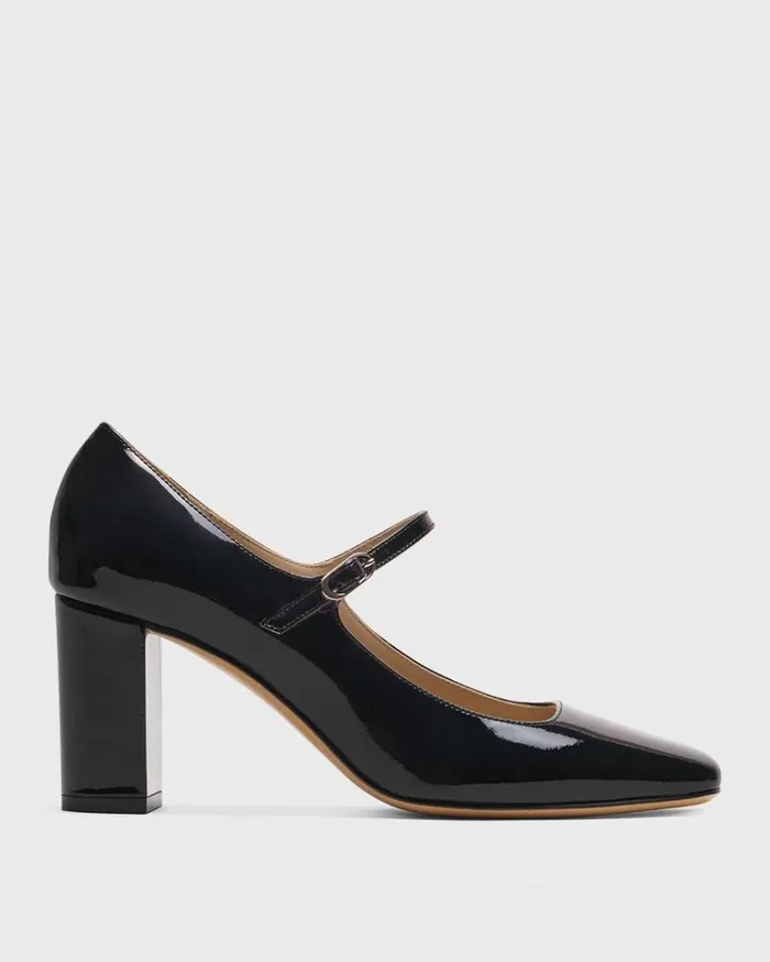 Theory Mary Jane Pump In Leather Black Women Shoes