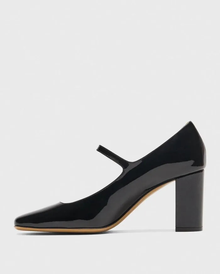 Theory Mary Jane Pump In Leather Black Women Shoes