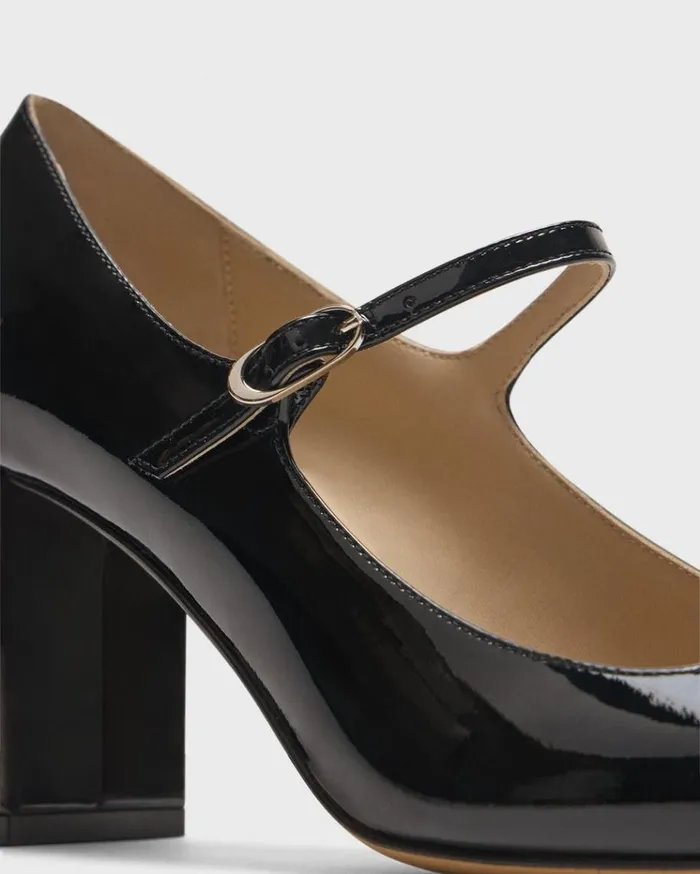 Theory Mary Jane Pump In Leather Black Women Shoes