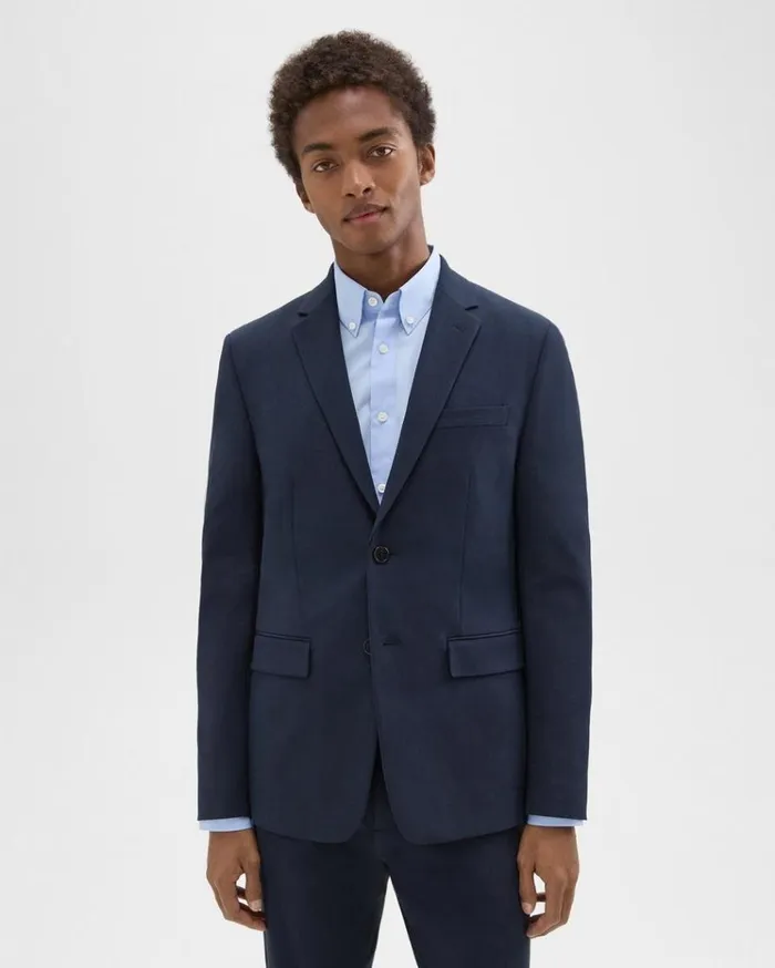 Theory Morton Blazer In Stretch Cotton Baltic Men Blazers Jackets Theory Morton Blazer In Stretch Cotton Baltic Men Blazers Jackets