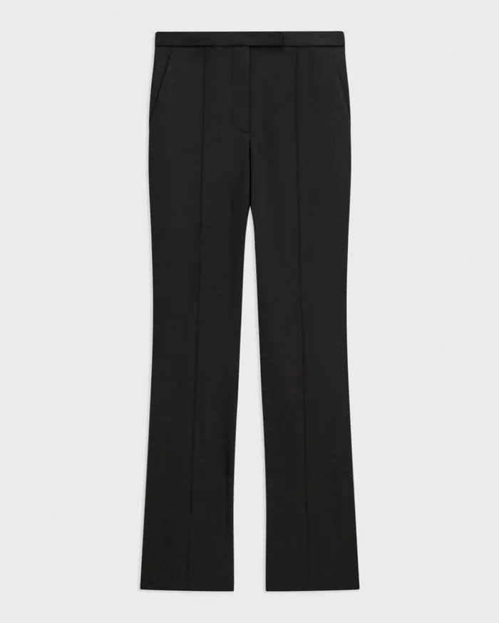 Theory Relaxed Pant In Wool Gabardine Black Women Pants