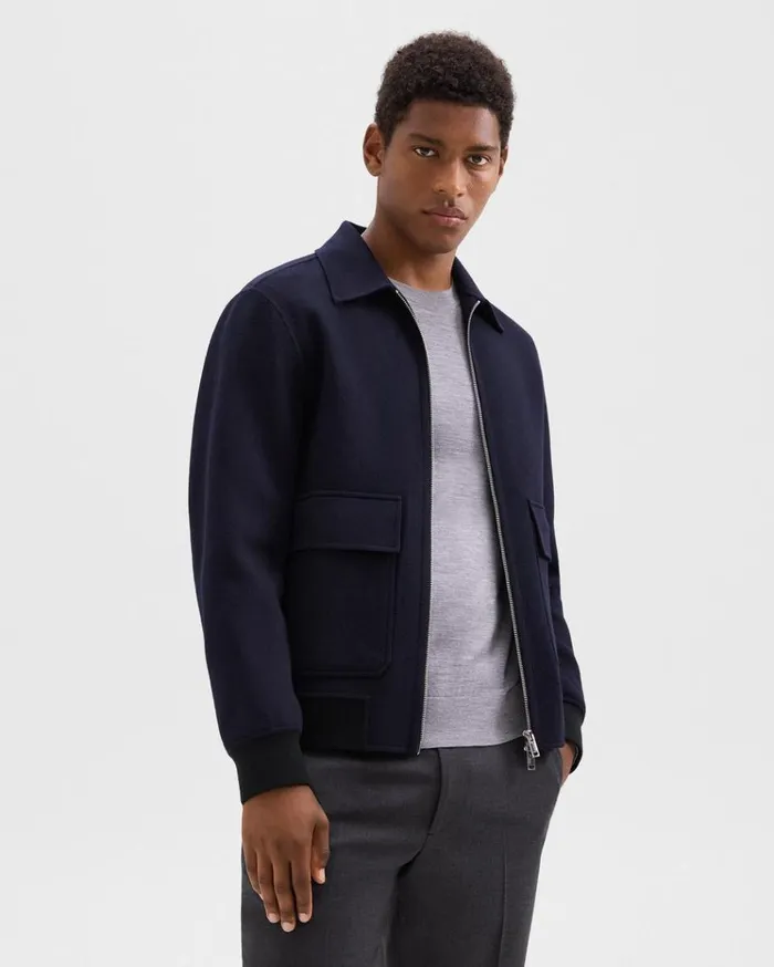 Theory Sean Jacket In DoubleFace WoolCashmere Baltic Men Outerwear