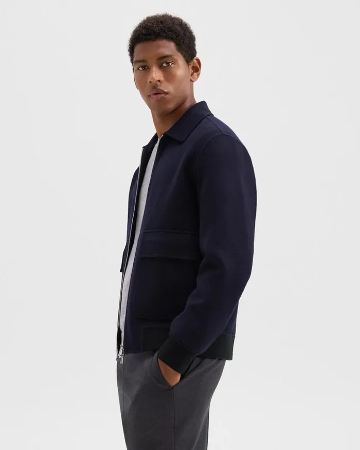 Theory Sean Jacket In DoubleFace WoolCashmere Baltic Men Outerwear