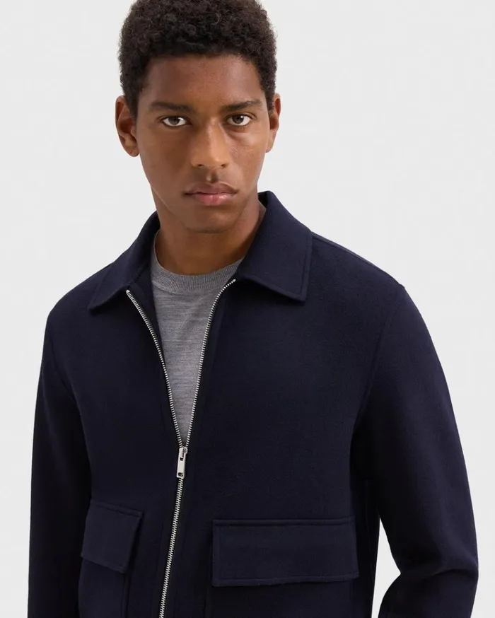 Theory Sean Jacket In DoubleFace WoolCashmere Baltic Men Outerwear