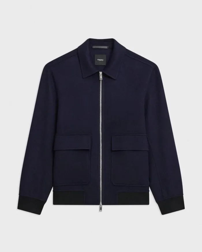 Theory Sean Jacket In DoubleFace WoolCashmere Baltic Men Outerwear
