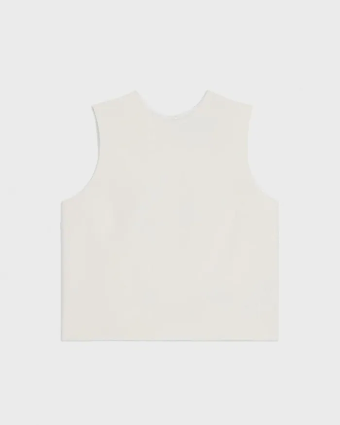 Theory Sleeveless Crewneck Top In Admiral Crepe Rice Women Tops