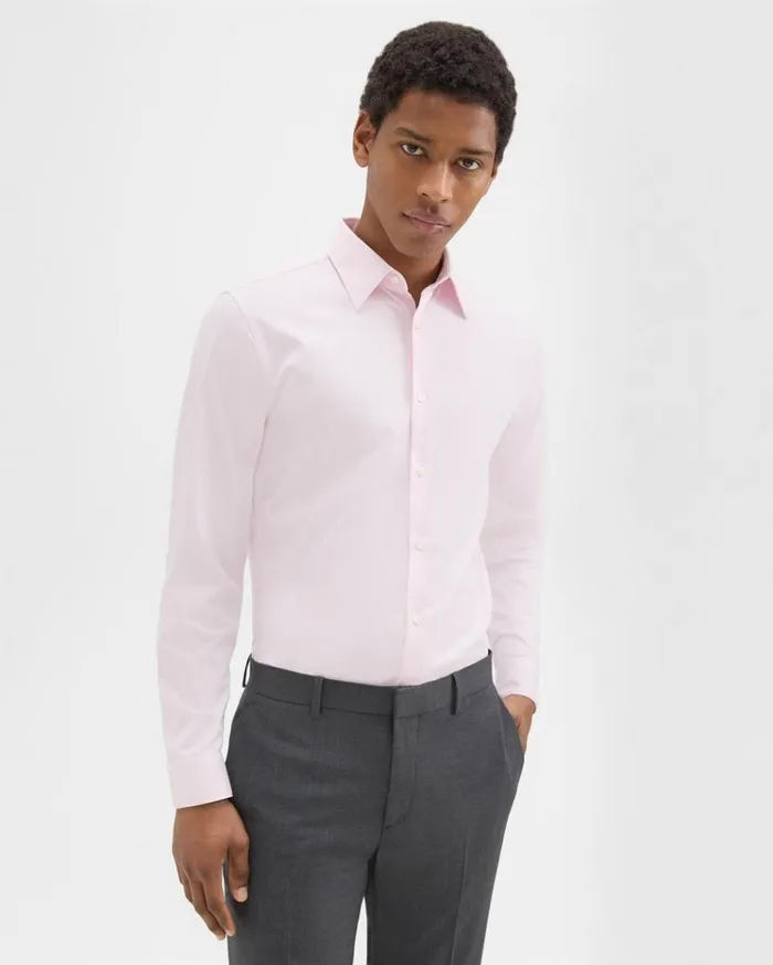 Theory Sylvain Shirt In Structure Knit Pale Pink Men Shirts Theory Sylvain Shirt In Structure Knit Pale Pink Men Shirts