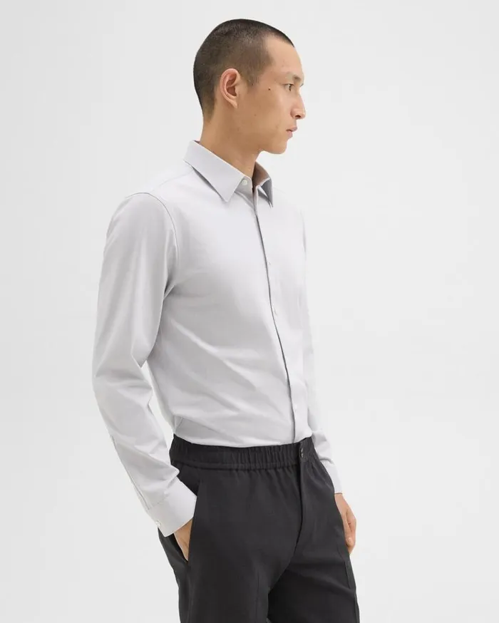 Theory Sylvain Shirt In Structure Knit Vapor Men Shirts Theory Sylvain Shirt In Structure Knit Vapor Men Shirts