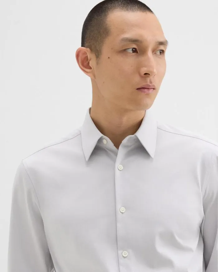 Theory Sylvain Shirt In Structure Knit Vapor Men Shirts Theory Sylvain Shirt In Structure Knit Vapor Men Shirts