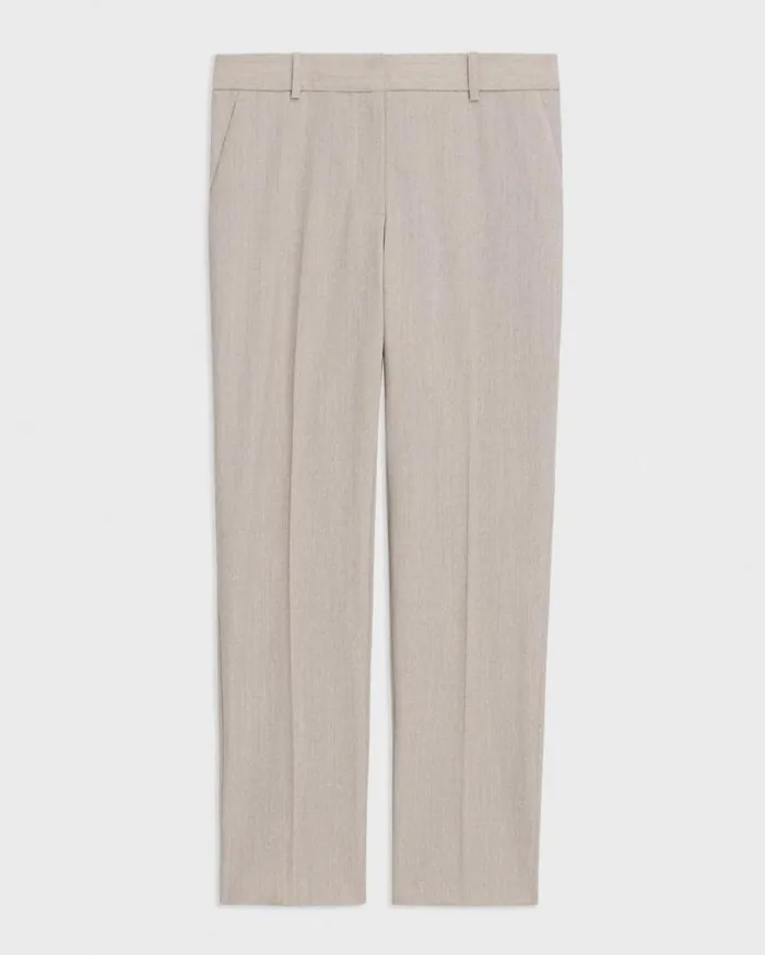Theory Treeca Pant In Good Wool Sand Melange Women Pants