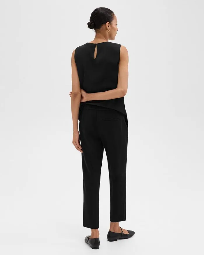 Theory Treeca PullOn Pant In Admiral Crepe Black Women Pants