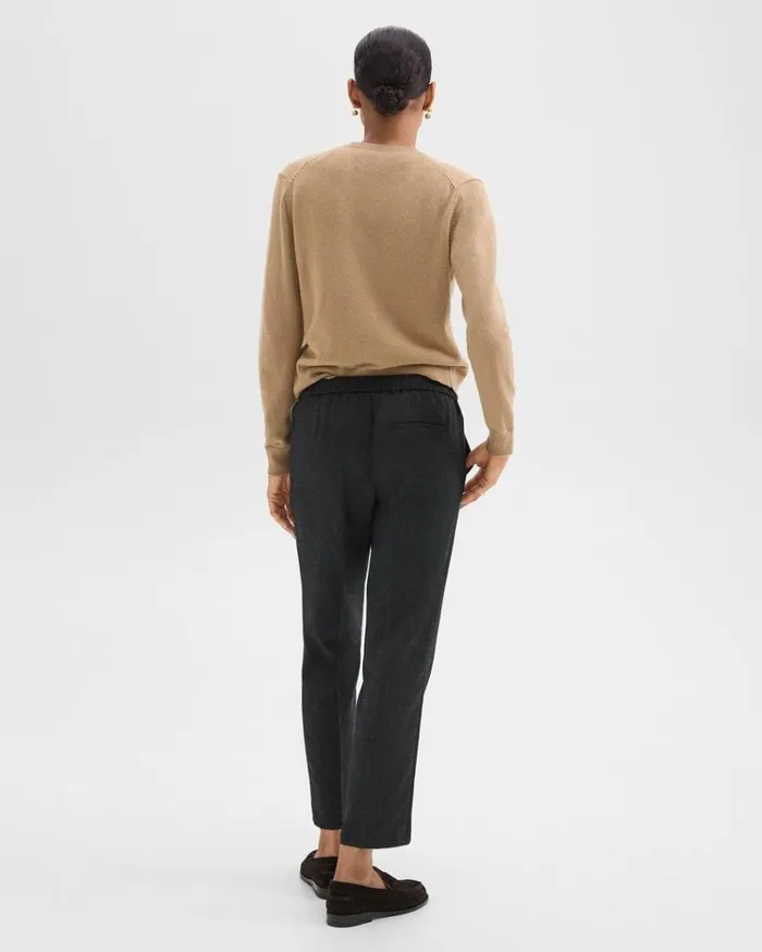 Theory Treeca PullOn Pant In Sleek Flannel New Charcoal Melange Women Pants