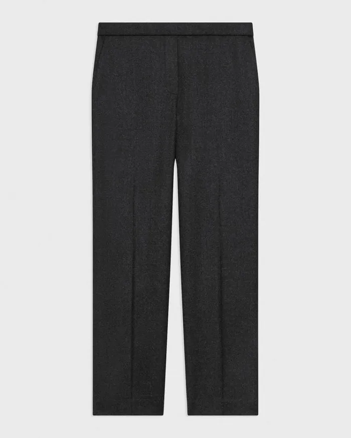 Theory Treeca PullOn Pant In Sleek Flannel New Charcoal Melange Women Pants